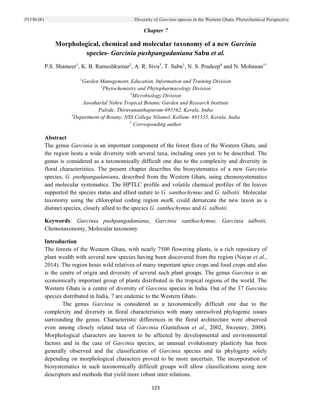 Garcinia Species in the Western Ghats: Phytochemical Perspective Chapter 7