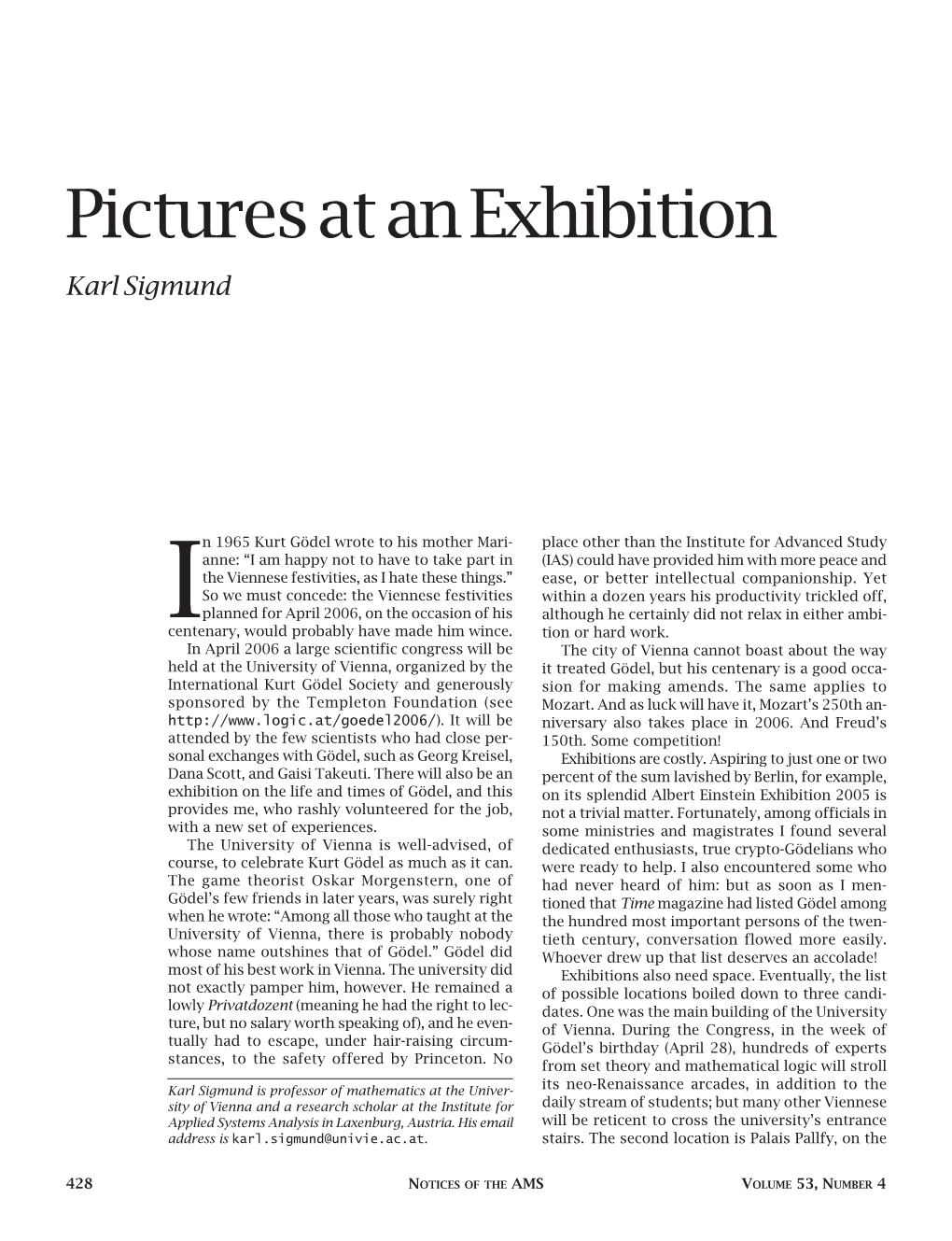 Pictures at an Exhibition, Volume 53