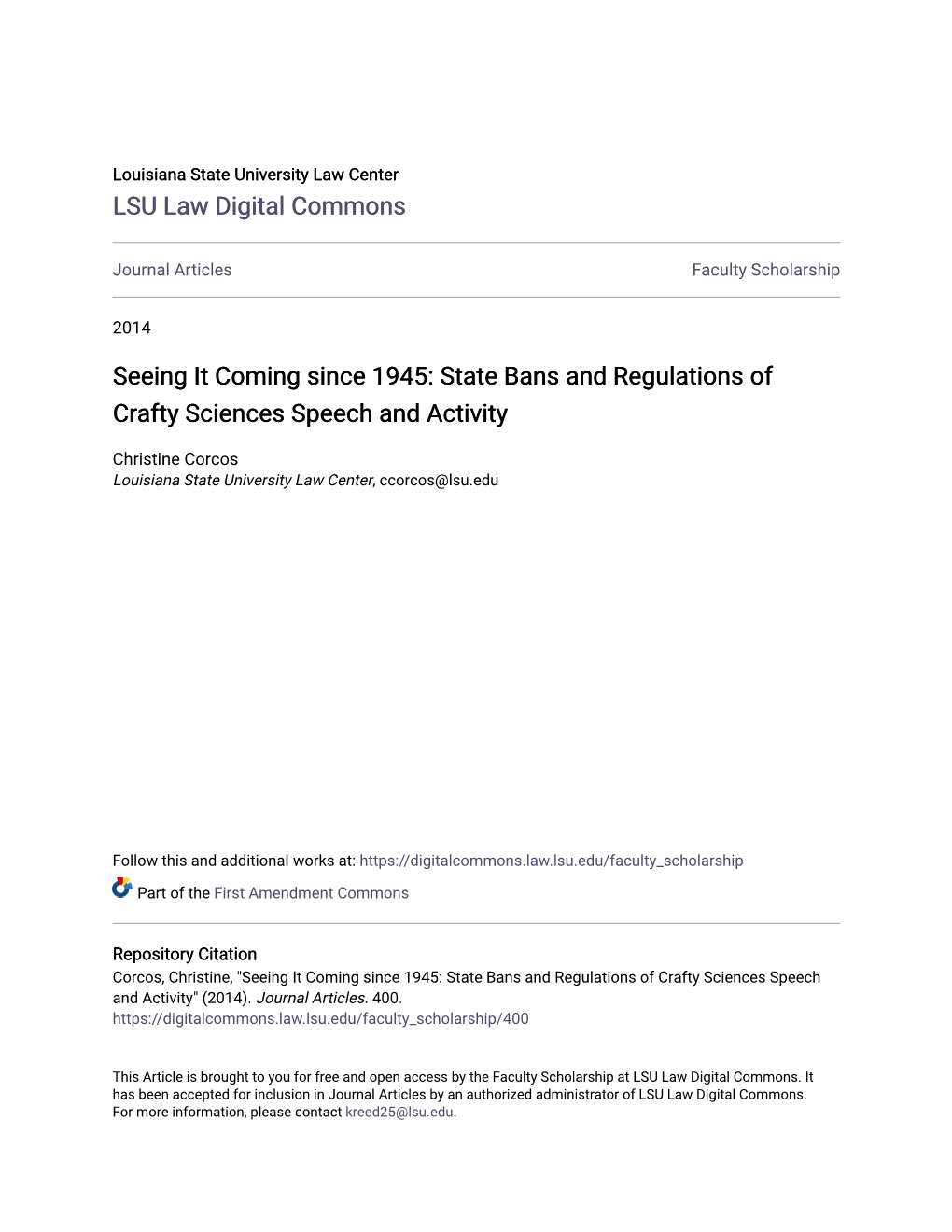 State Bans and Regulations of Crafty Sciences Speech and Activity