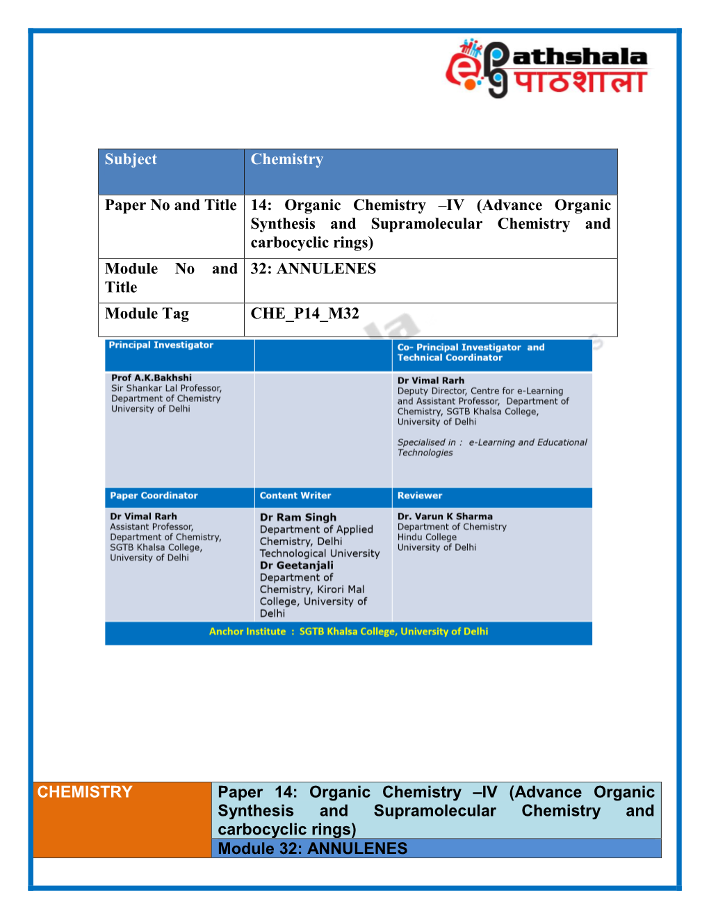 Bsc Chemistry