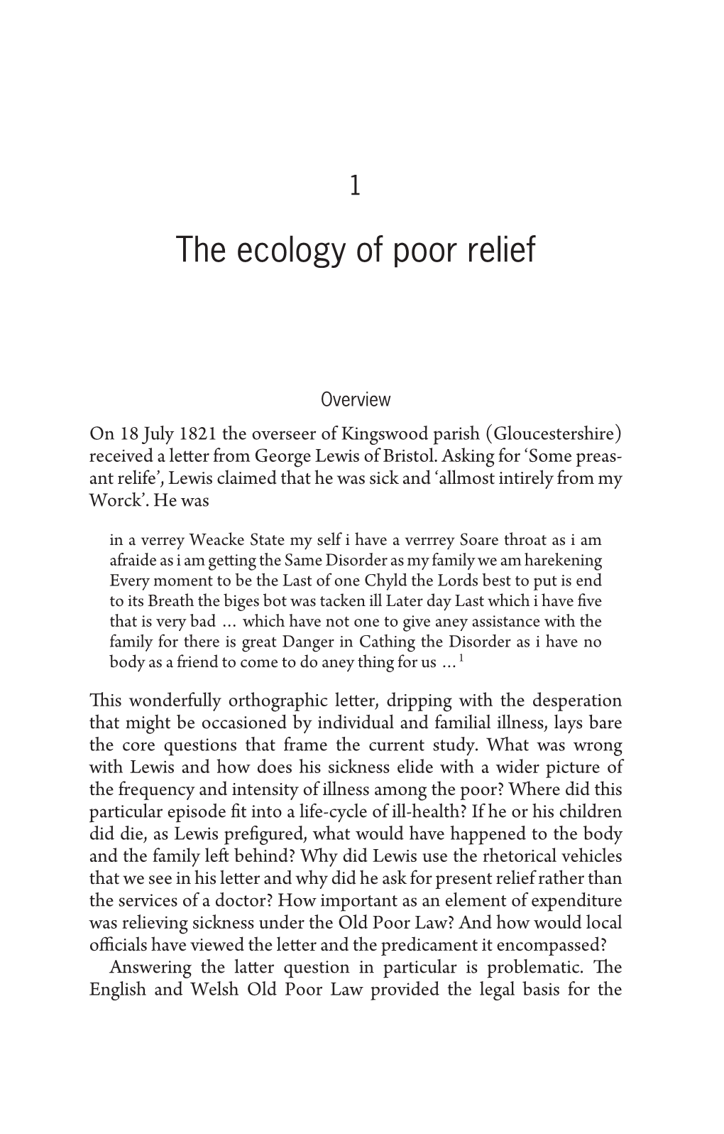 The Ecology of Poor Relief