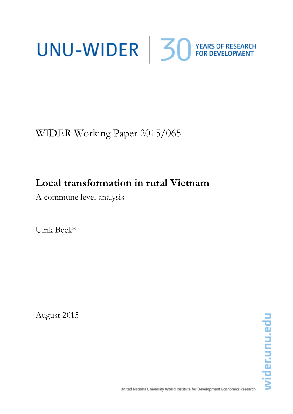 WIDER Working Paper 2015/065