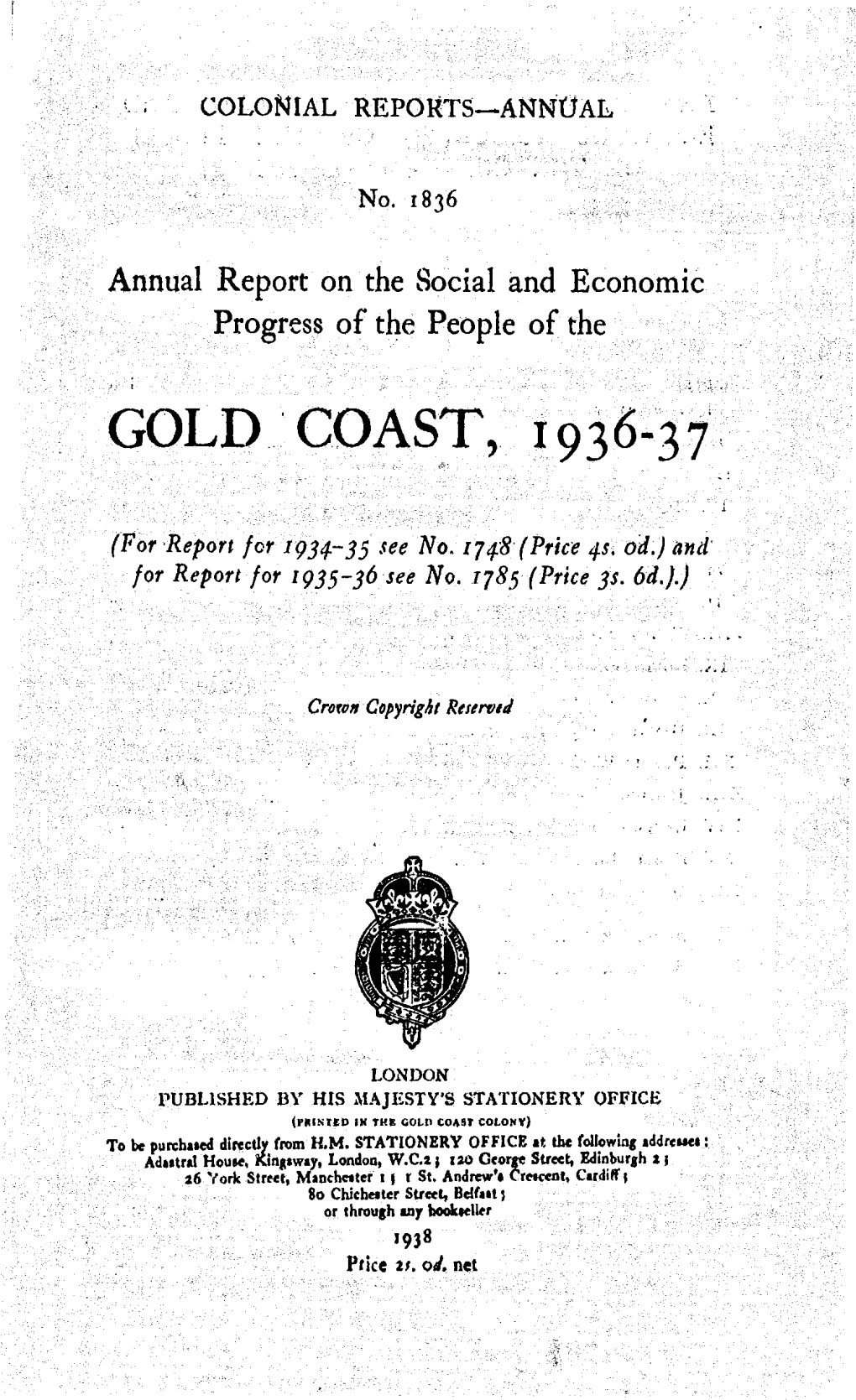 Annual Report of the Colonies, Gold Coast, 1936-37