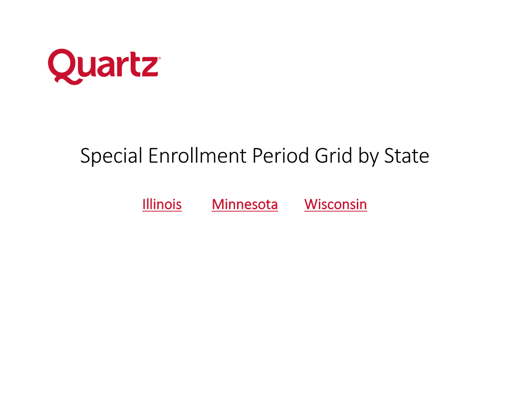 Special Enrollment Period Grid by State