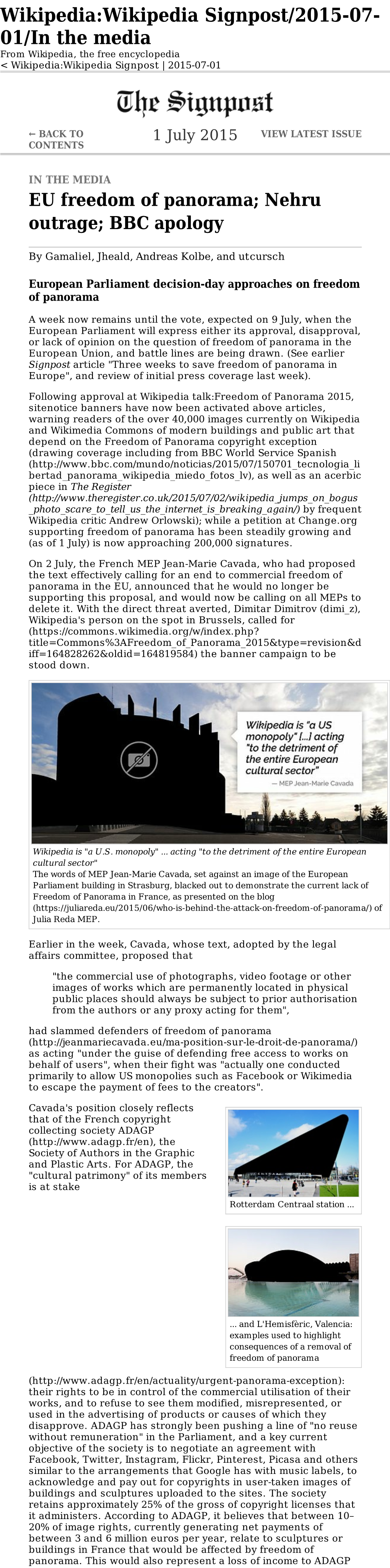 Wikipedia:Wikipedia Signpost/2015-07- 01/In the Media