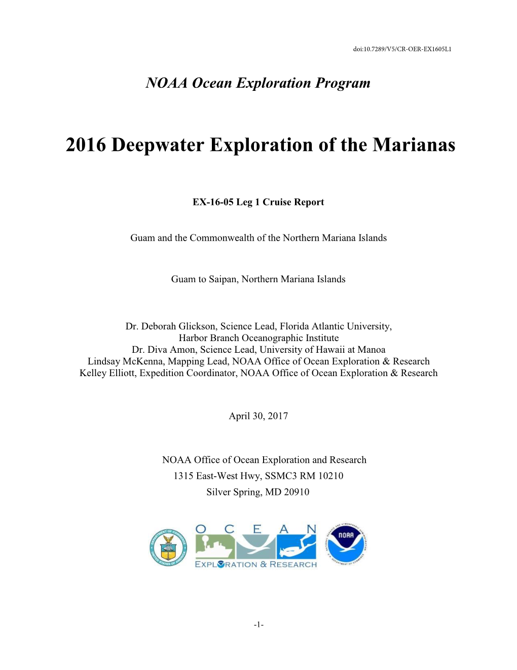 2016 Deepwater Exploration of the Marianas