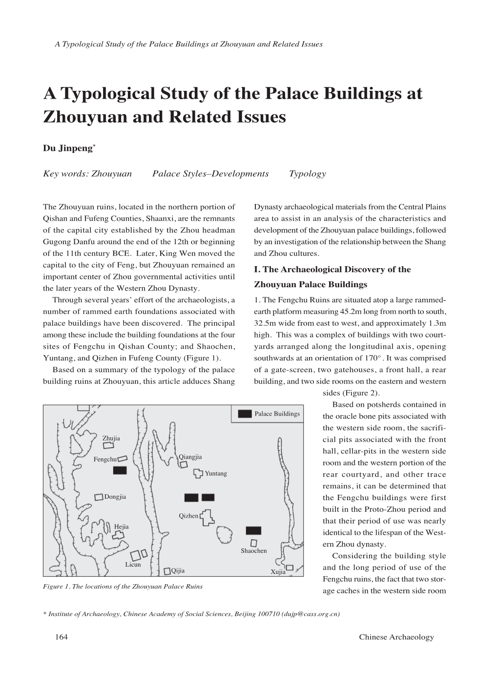 A Typological Study of the Palace Buildings at Zhouyuan and Related Issues