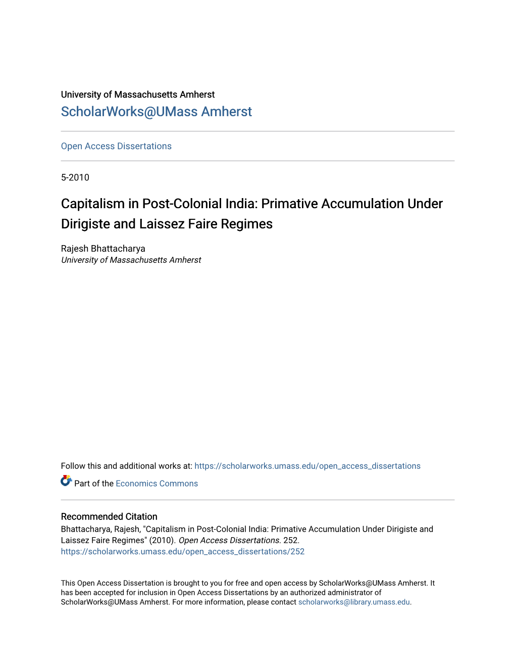 Primative Accumulation Under Dirigiste and Laissez Faire Regimes