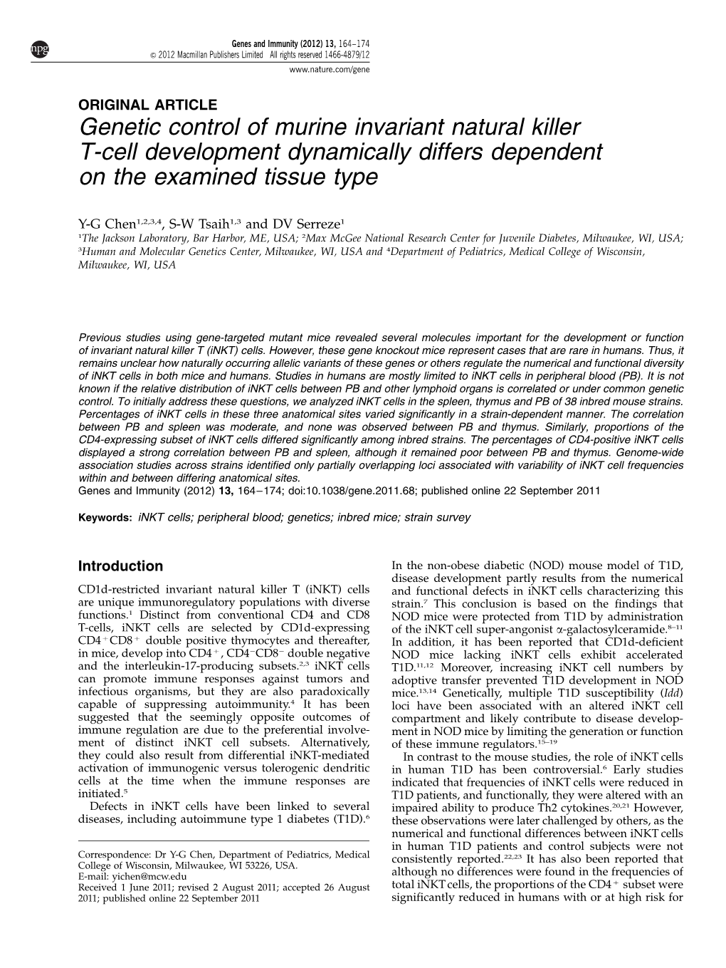 Genetic Control of Murine Invariant Natural Killer T-Cell Development Dynamically Differs Dependent on the Examined Tissue Type