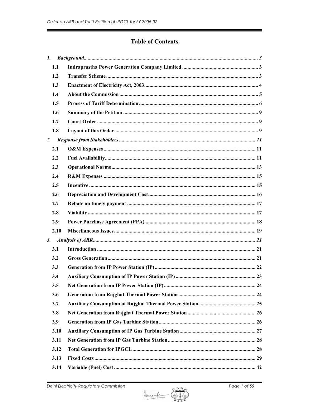 Table of Contents