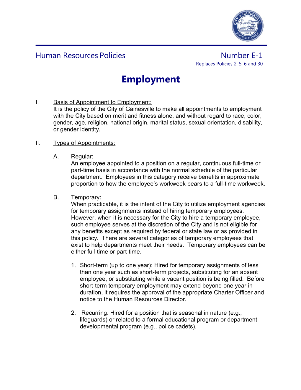 Employment Number E-1