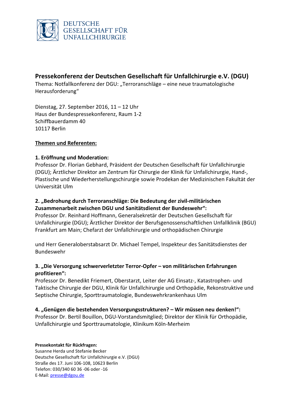 Oberstarzt Prof. Dr. Med. Benedikt Friemert