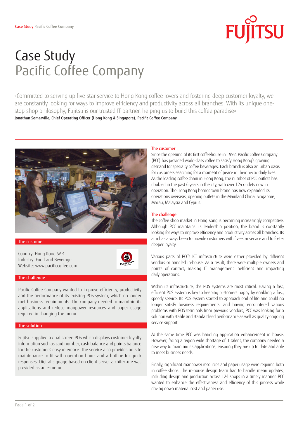 Case Study Pacific Coffee Company