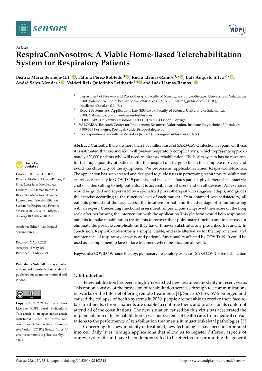 A Viable Home-Based Telerehabilitation System for Respiratory Patients