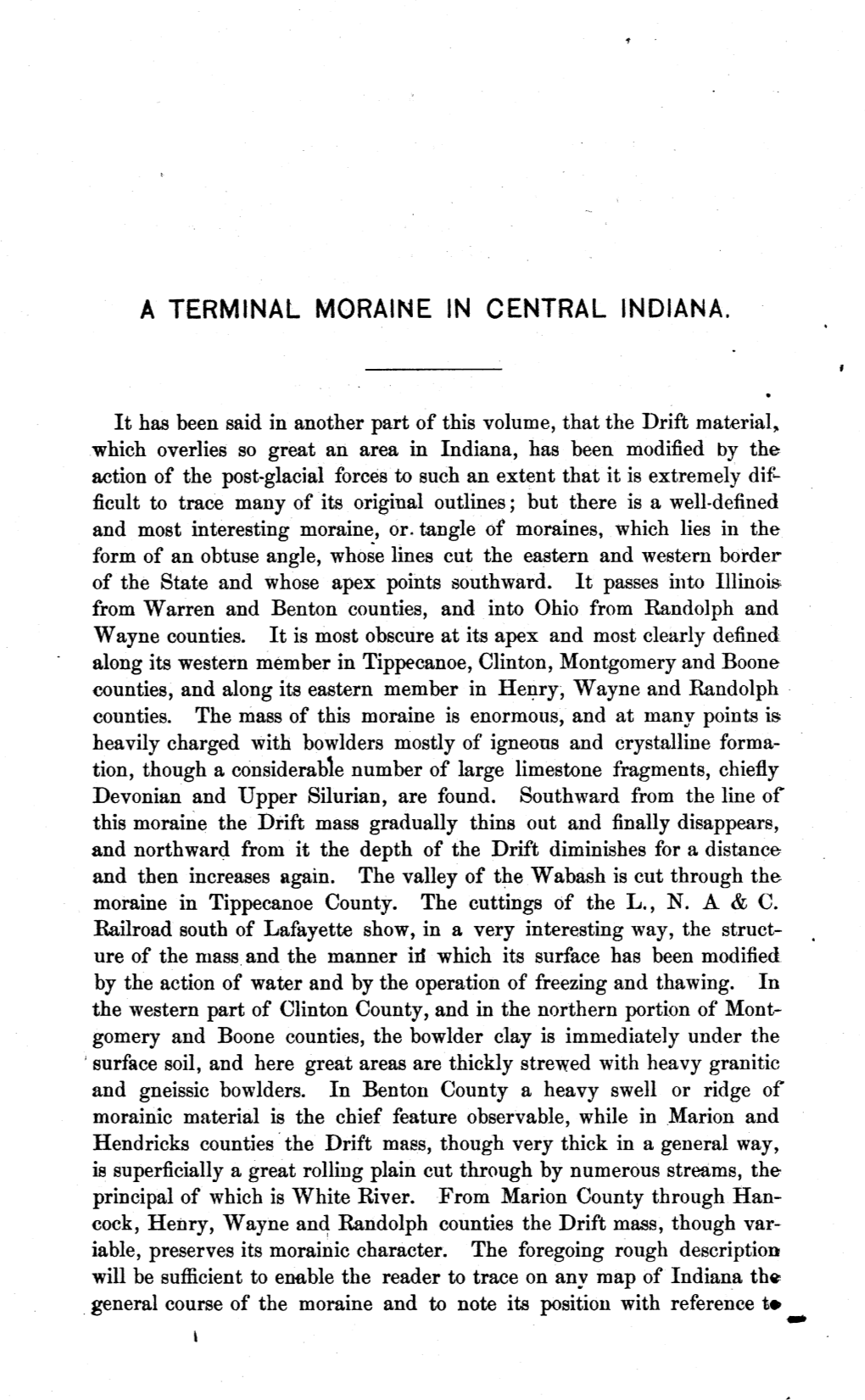 A Terminal Moraine in Central Indiana