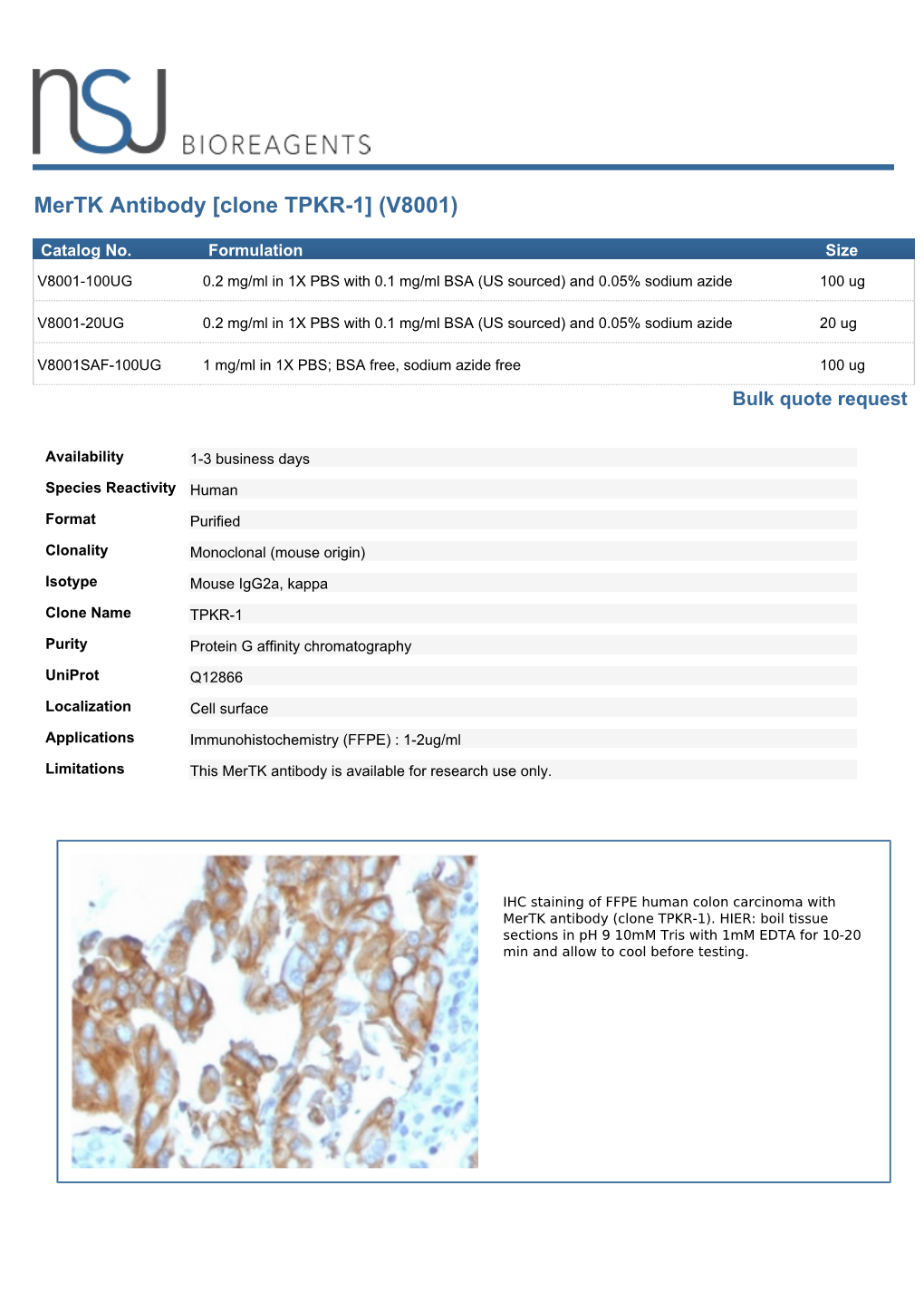 Mertk Antibody [Clone TPKR-1] (V8001)