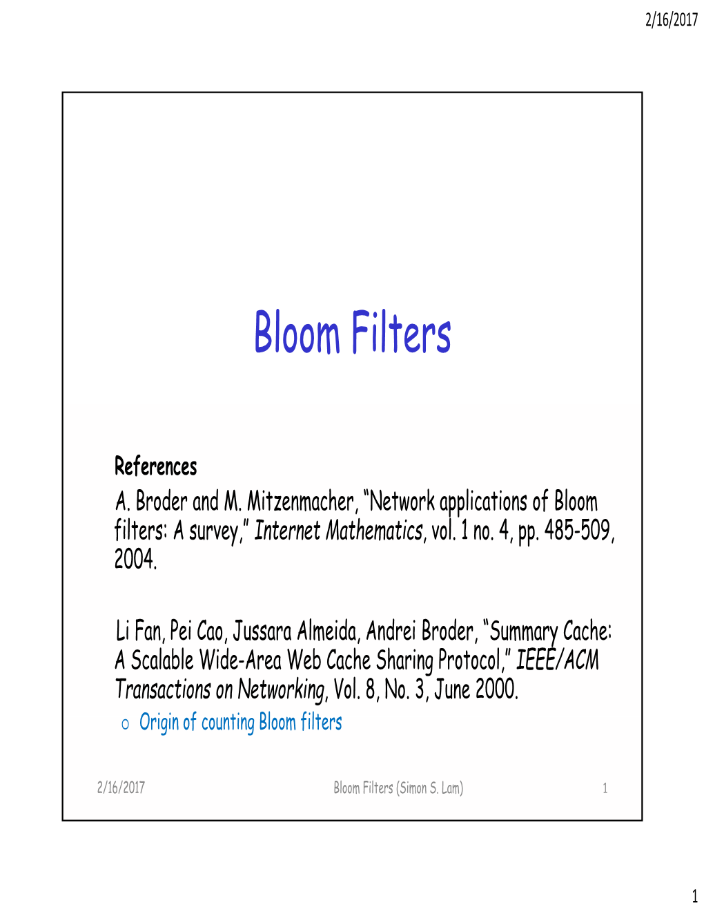 Bloom Filters