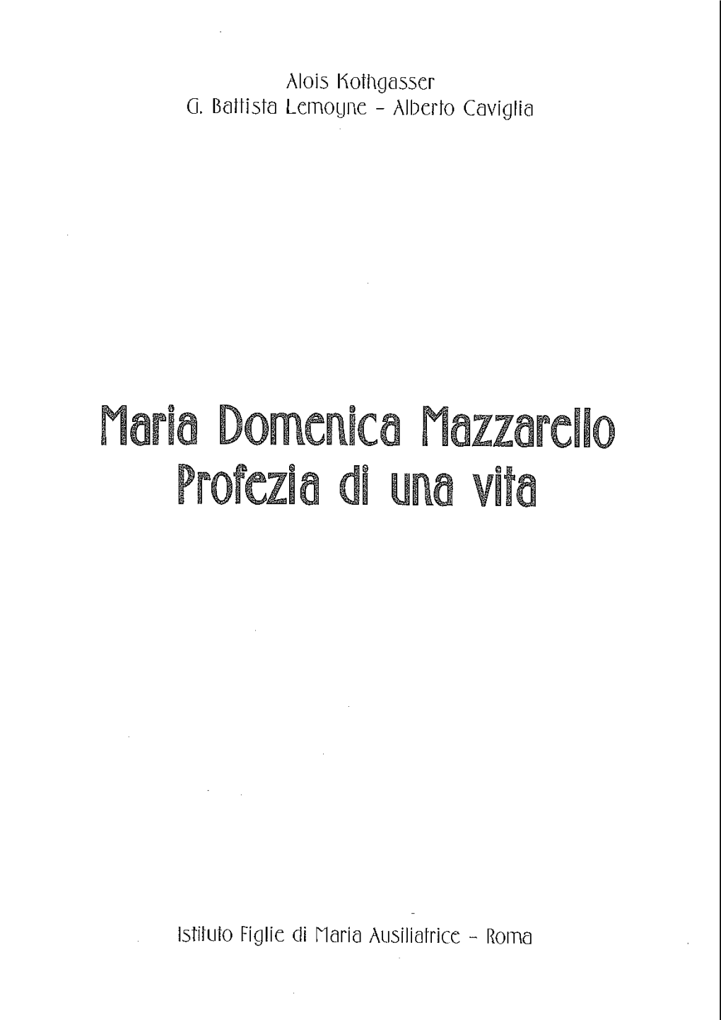 Maria Domenica Mazzareuo Profczi O Di Una Vita