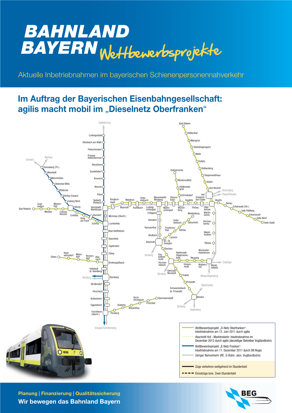 D-Netz Oberfranken“ Und „E-Netz Franken“ Setzt Dieschwandorf BEG Ein Innovatives Fahrplankonzeptfurth Für Nordostbayern Um