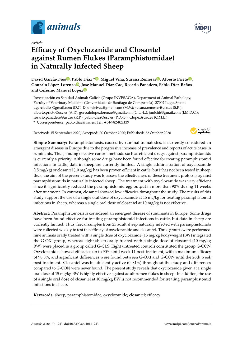 Efficacy of Oxyclozanide and Closantel Against Rumen