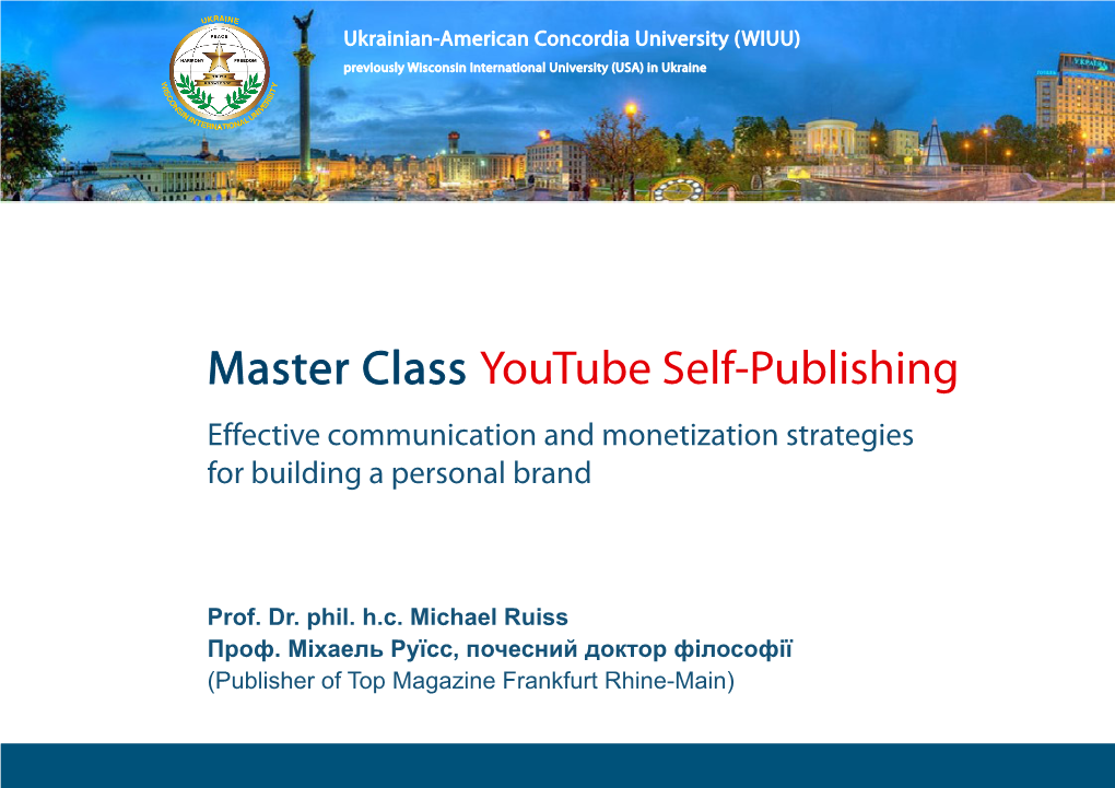 Youtube Self-Publishing Effective Communication and Monetization Strategies for Building a Personal Brand