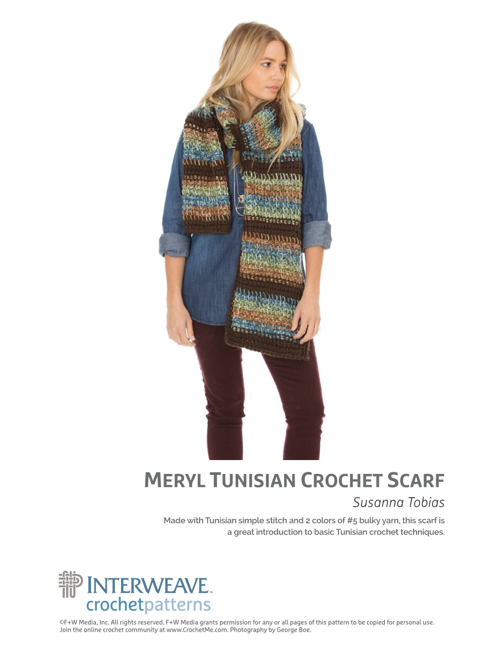 Meryl Tunisian Crochet Scarf