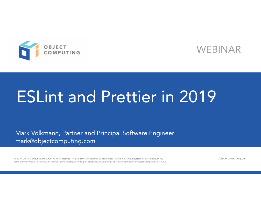 Eslint and Prettier in 2019