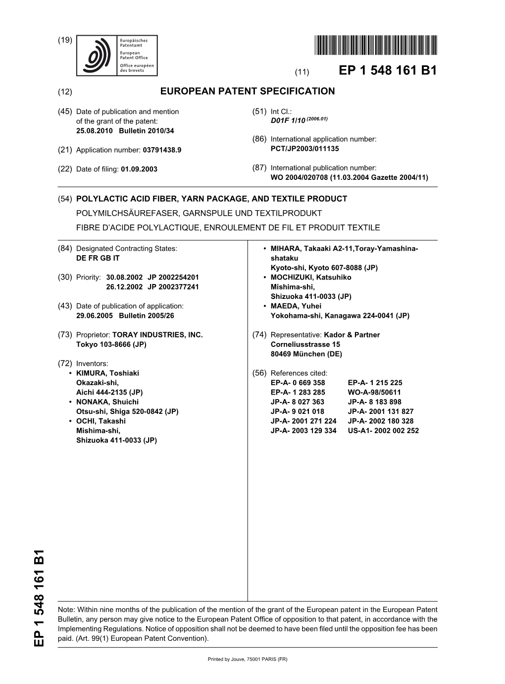 Polylactic Acid Fiber, Yarn Package, and Textile