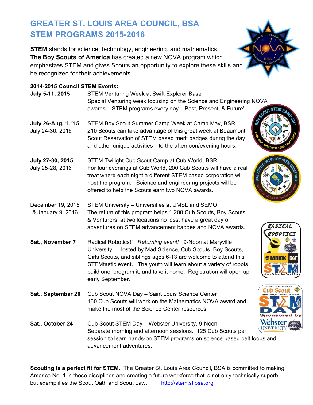 2014-2015 Council STEM Events