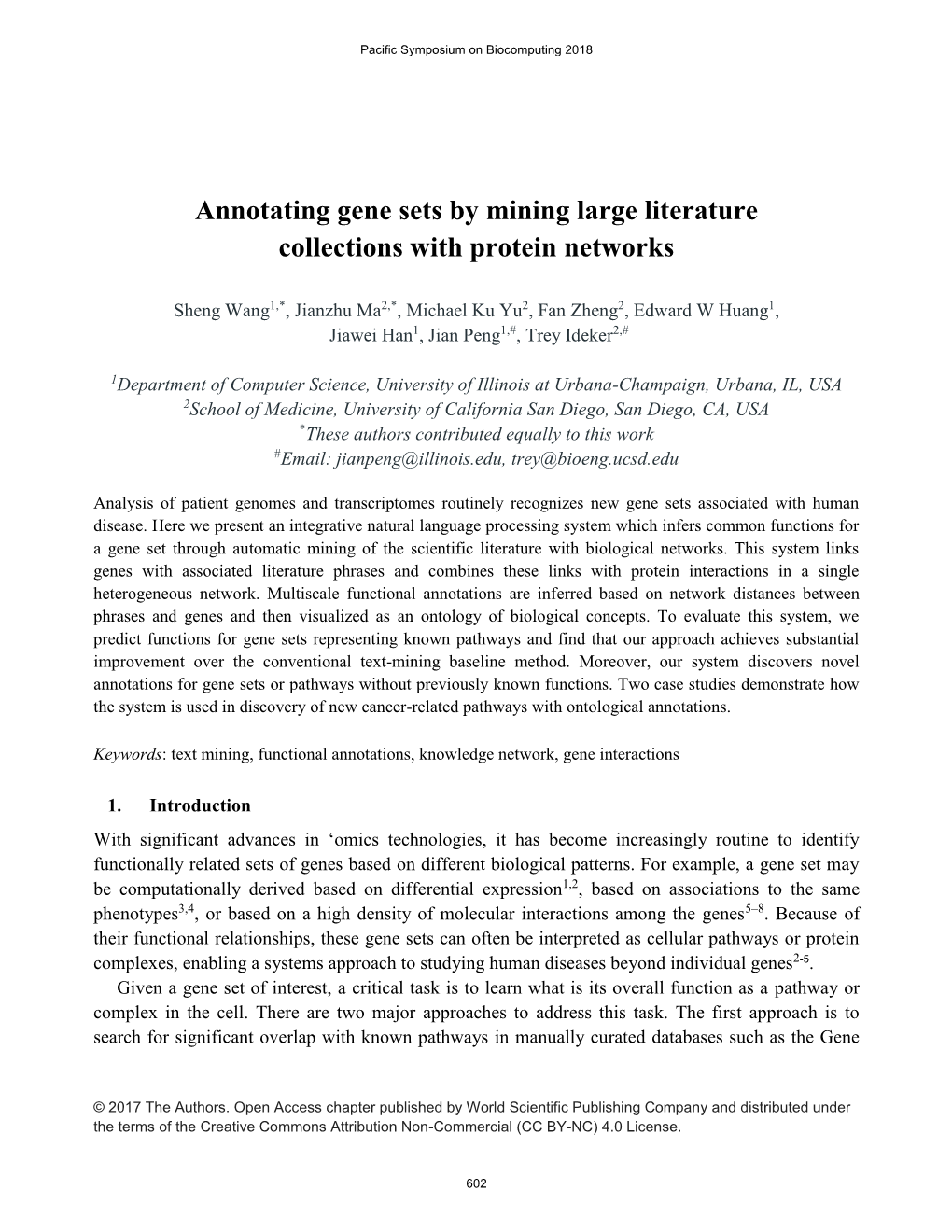 Annotating Gene Sets by Mining Large Literature Collections with Protein Networks