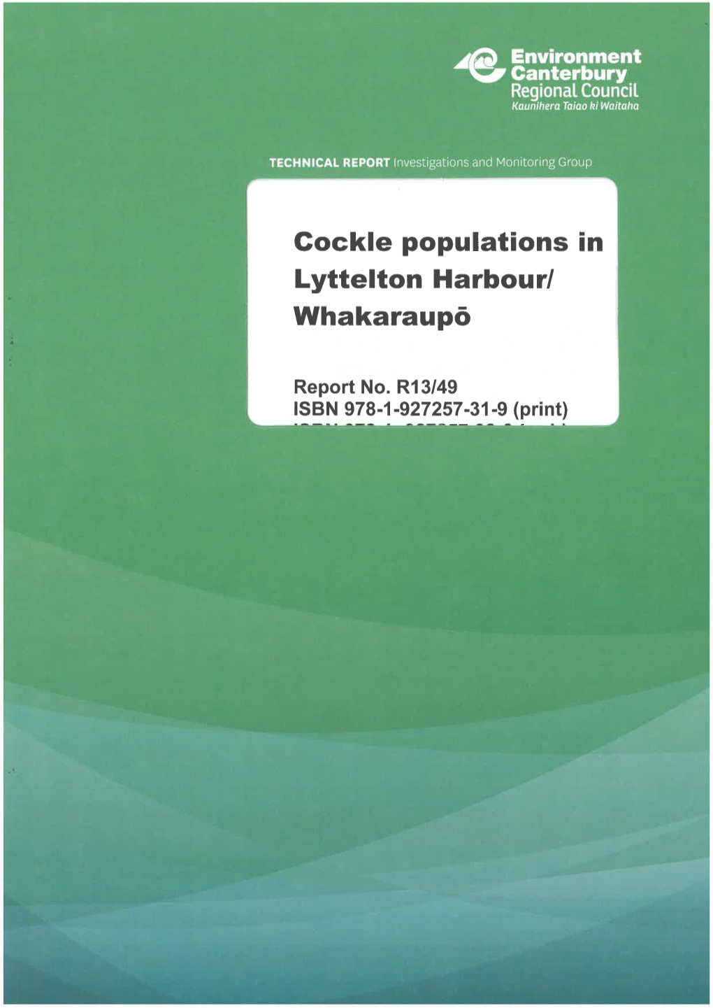 Cockle Populations in Lyttelton Harbour/ Whakaraupō