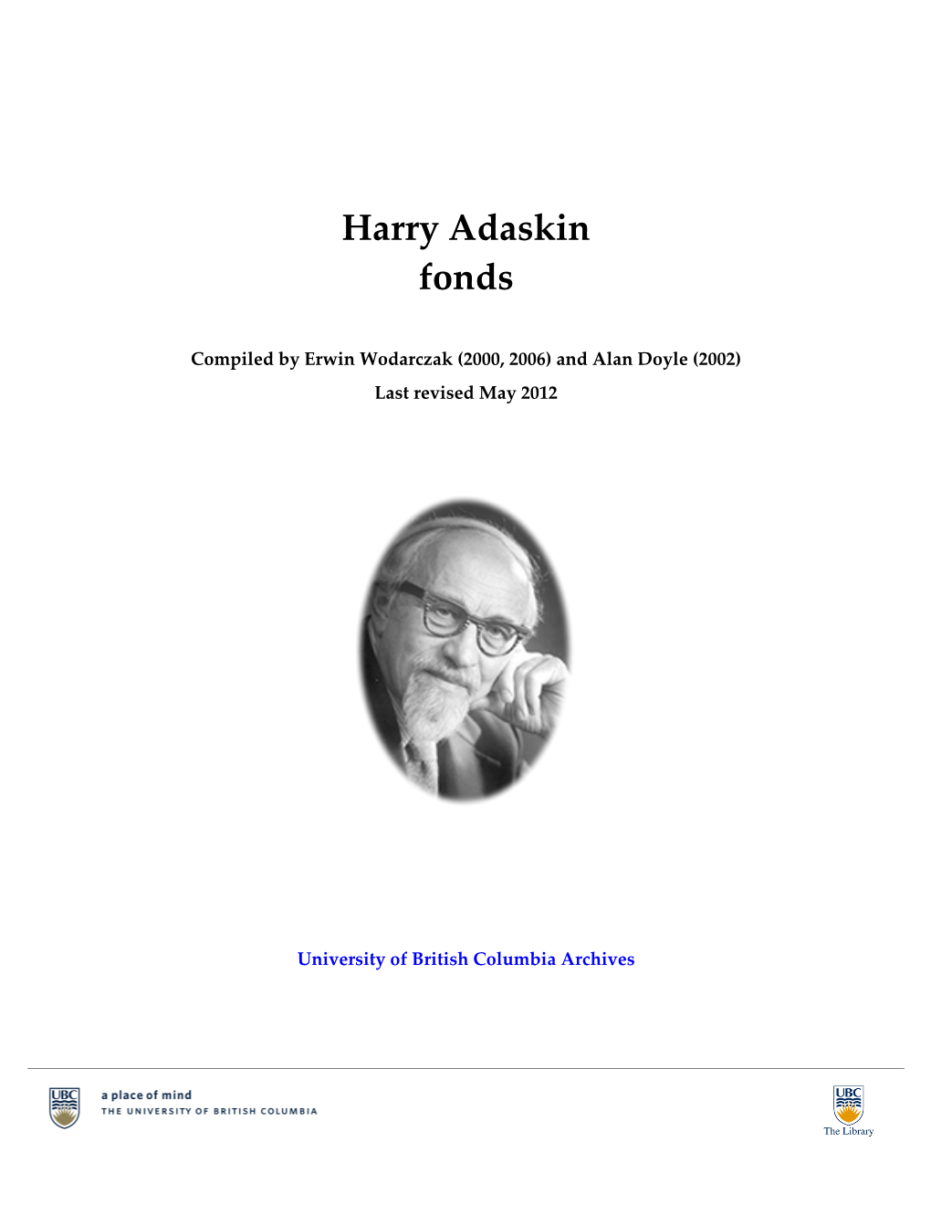 Harry Adaskin Fonds