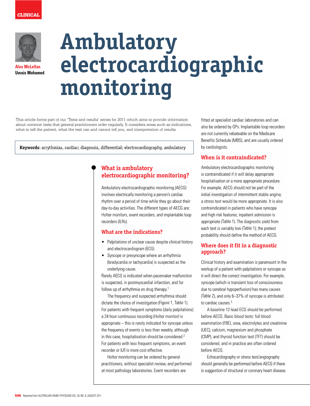 Ambulatory Electrocardiographic Monitoring