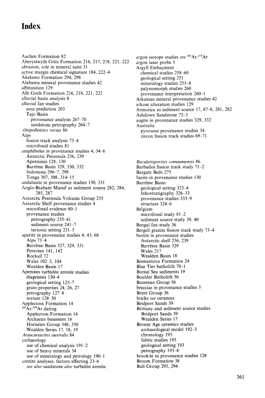 Aachen Formation 82 Aberystwyth Grits Formation 216, 217, 218