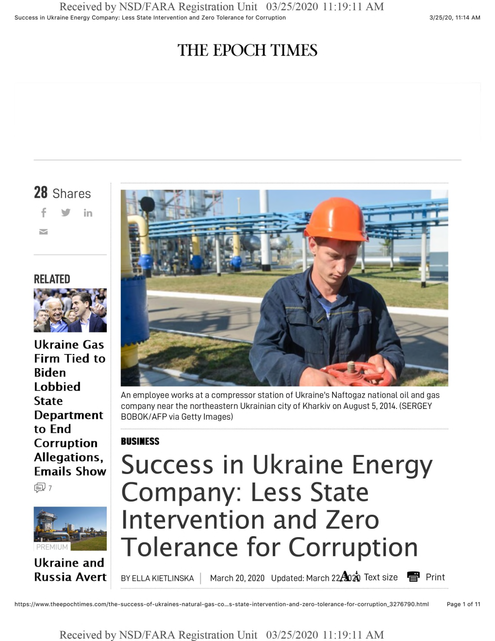 *E Success in Ukraine Energy Company: Less State Intervention