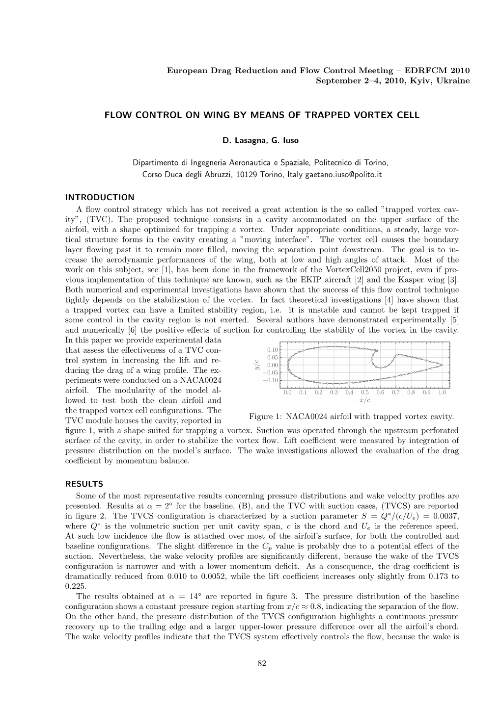 Flow Control on Wing by Means of Trapped Vortex Cell