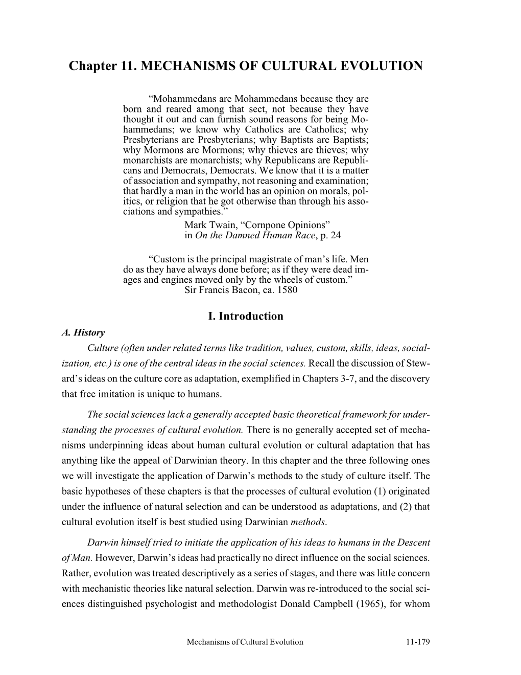 Chapter 11. MECHANISMS of CULTURAL EVOLUTION