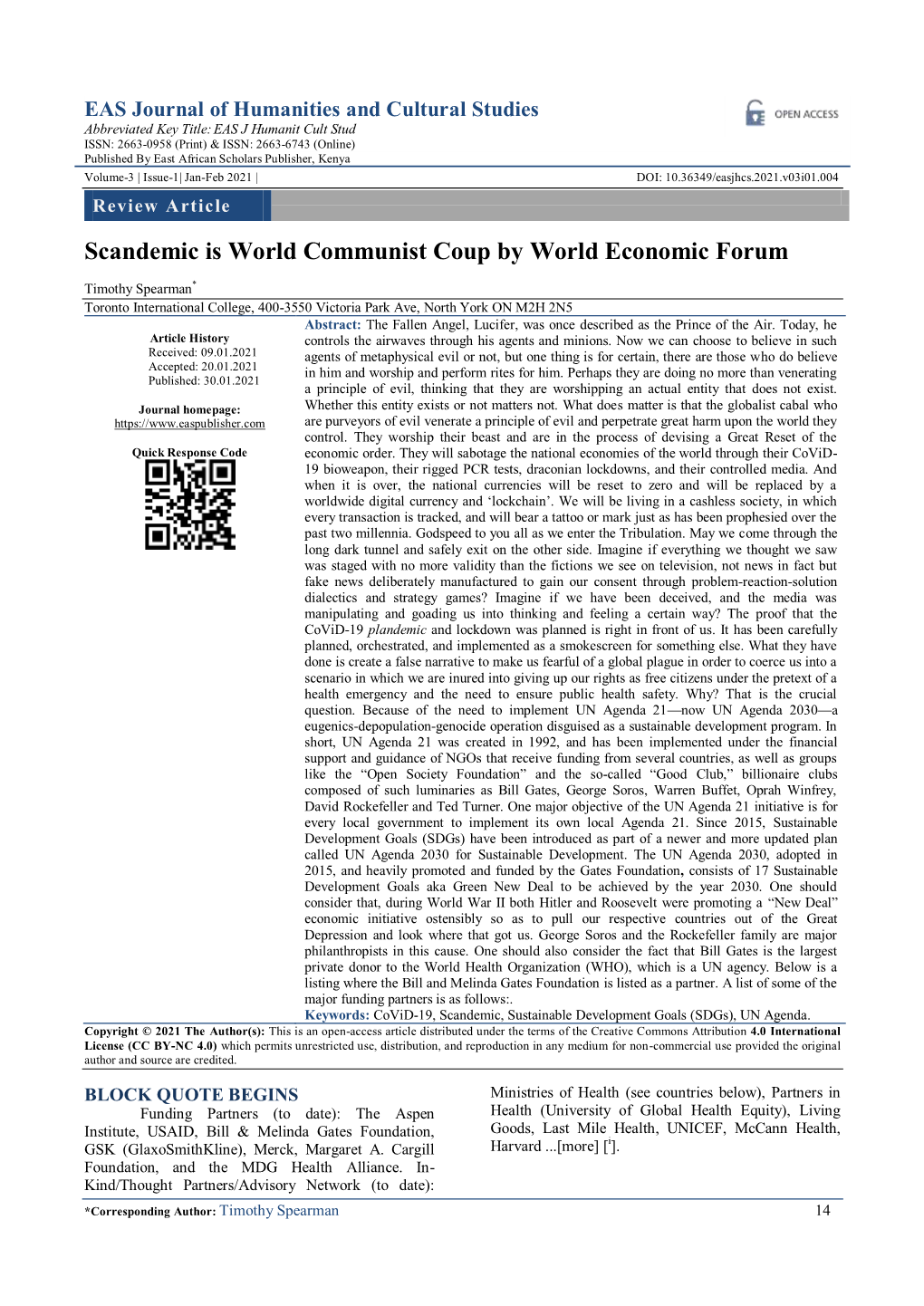 Scandemic Is World Communist Coup by World Economic Forum