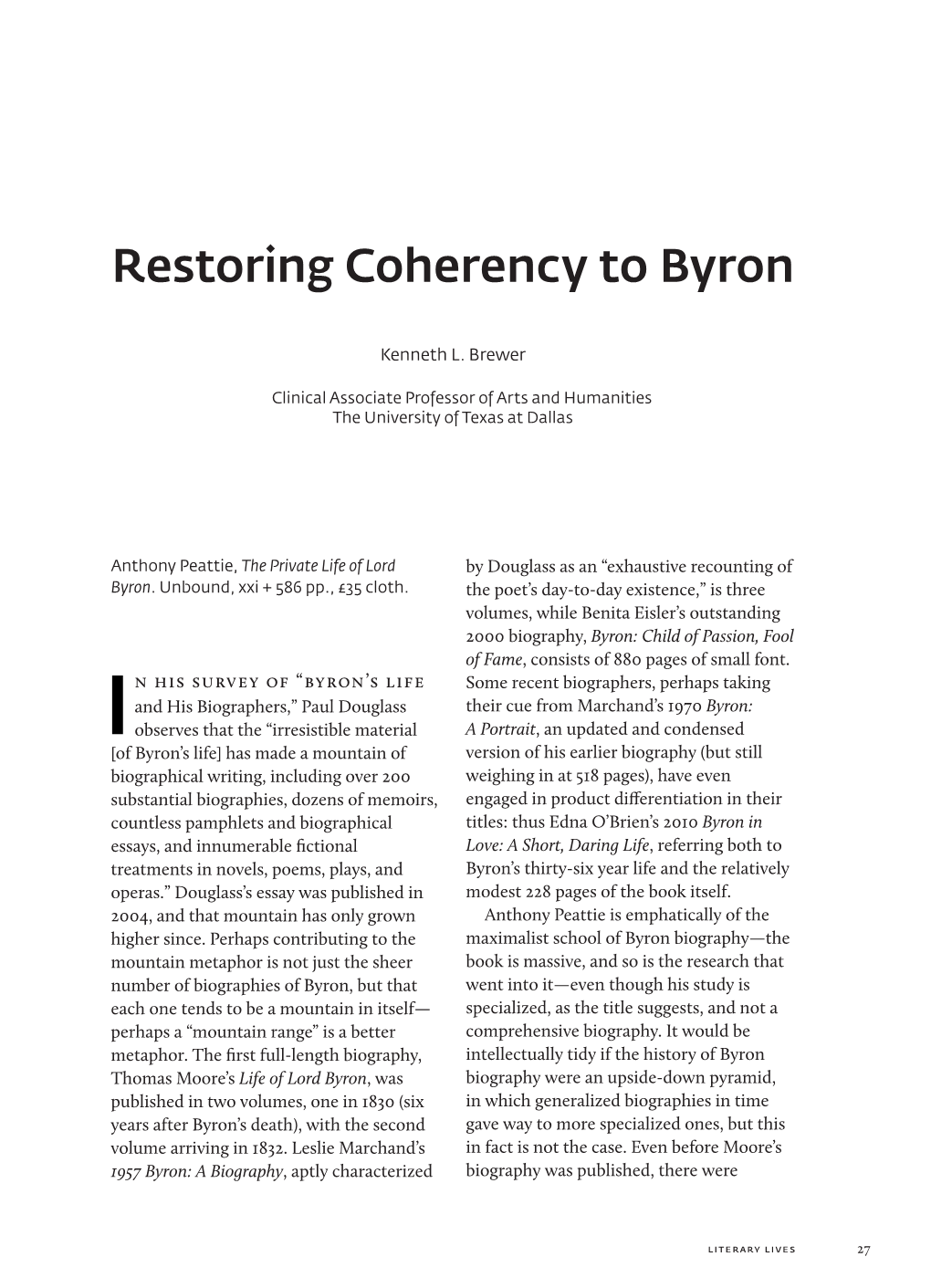 Restoring Coherency to Byron