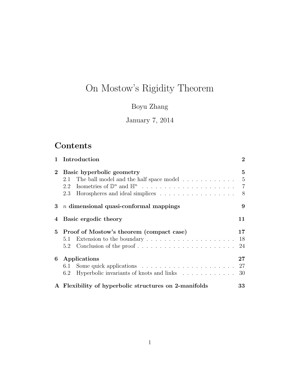 On Mostow's Rigidity Theorem