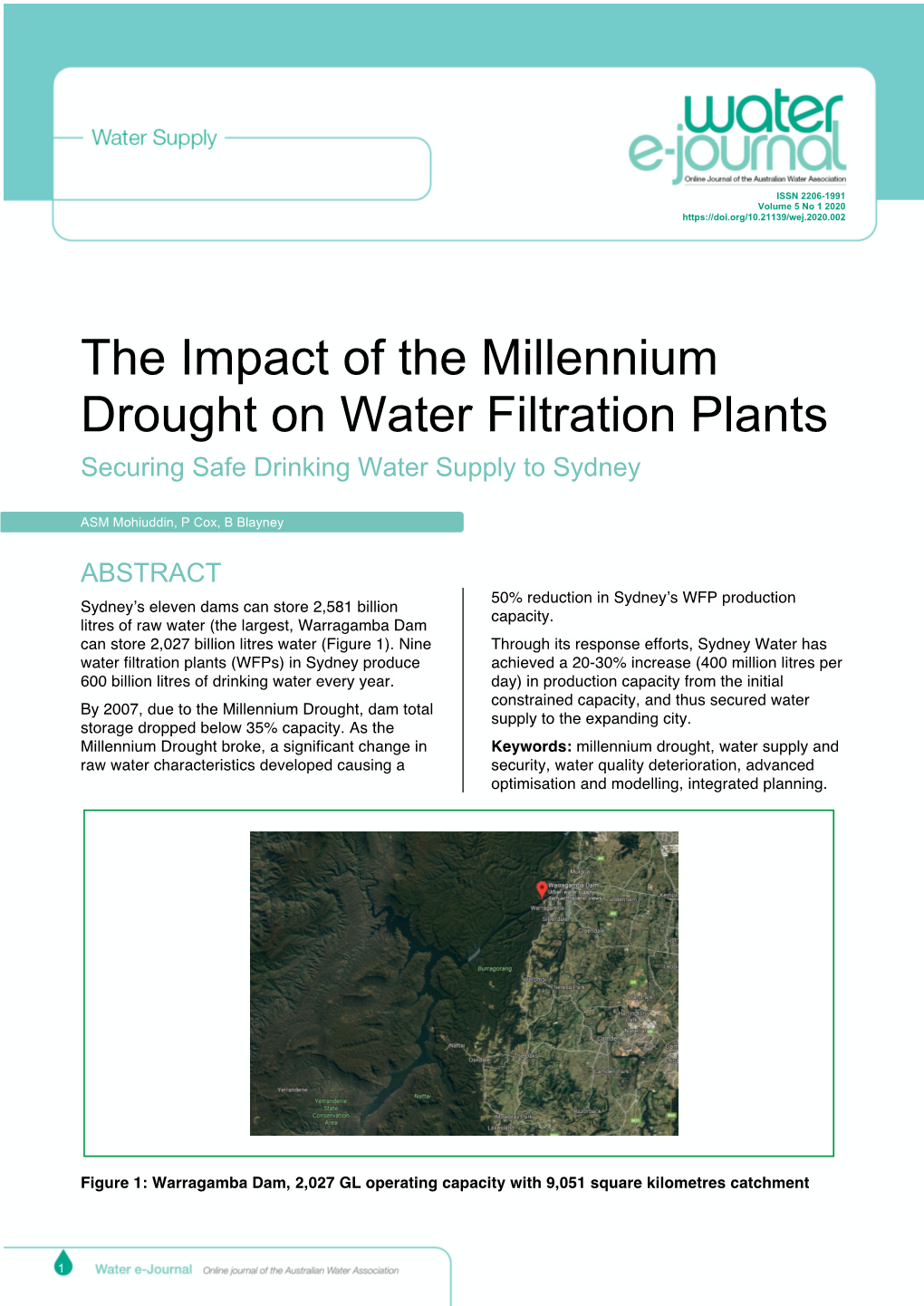 The Impact of the Millennium Drought on Water Filtration Plants Securing Safe Drinking Water Supply to Sydney