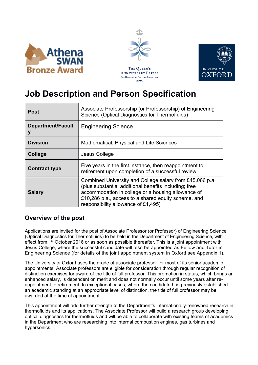 Job Description and Person Specification s3