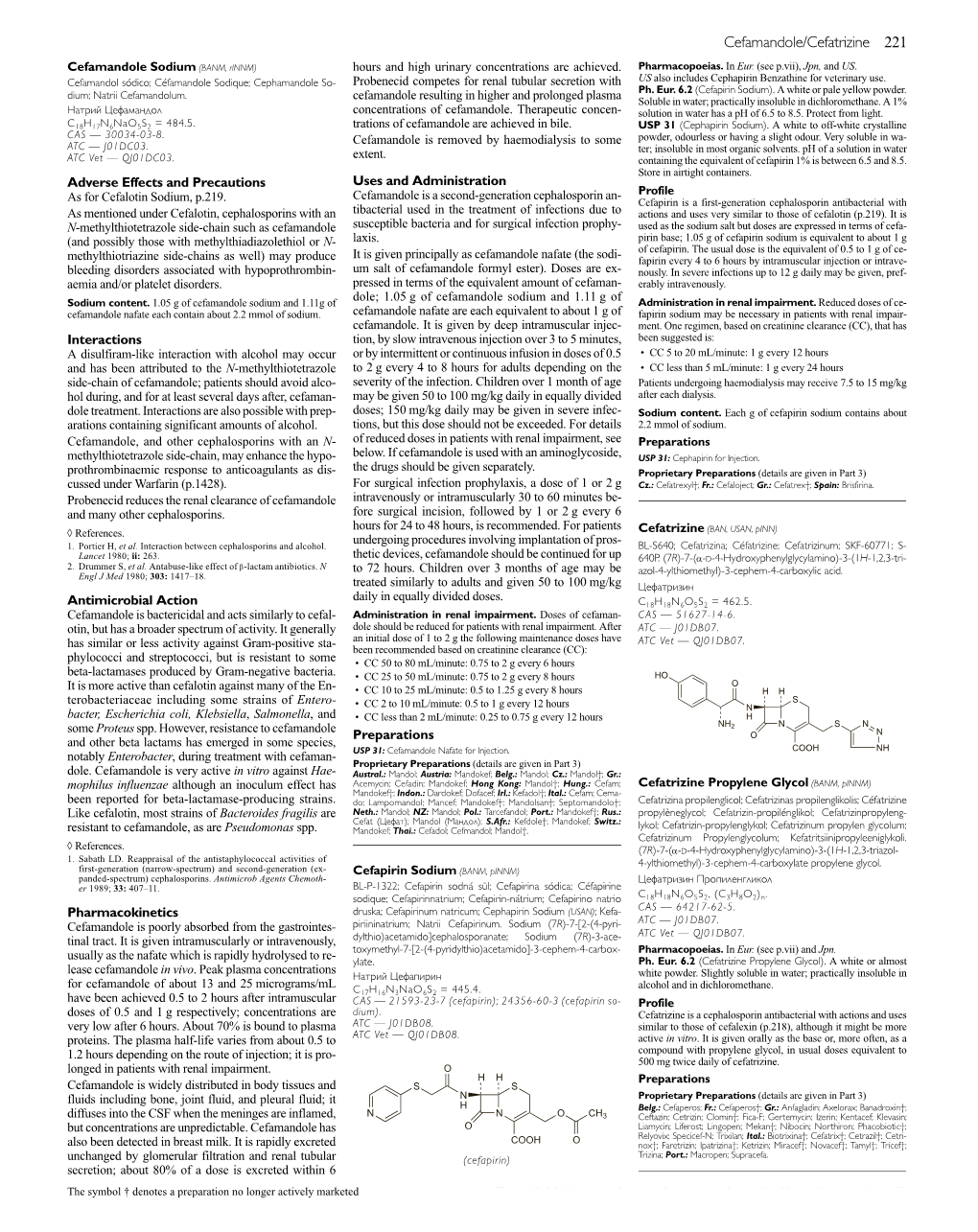 Cefamandole/Cefatrizine 221