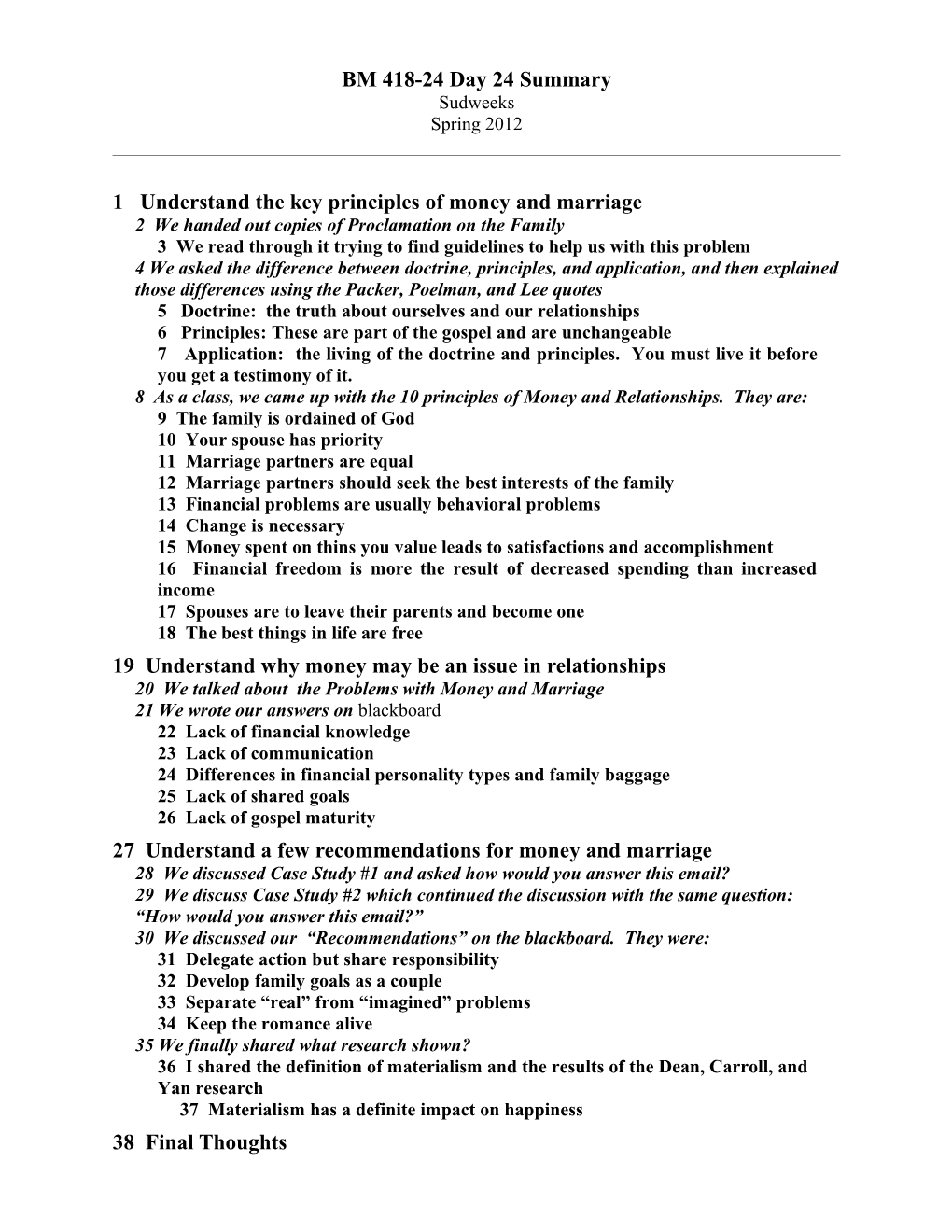 BM 410-1 Day One Notes and Objectives