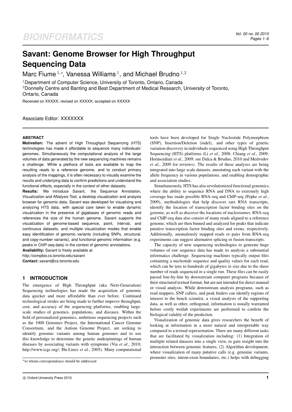 BIOINFORMATICS Pages 1–6