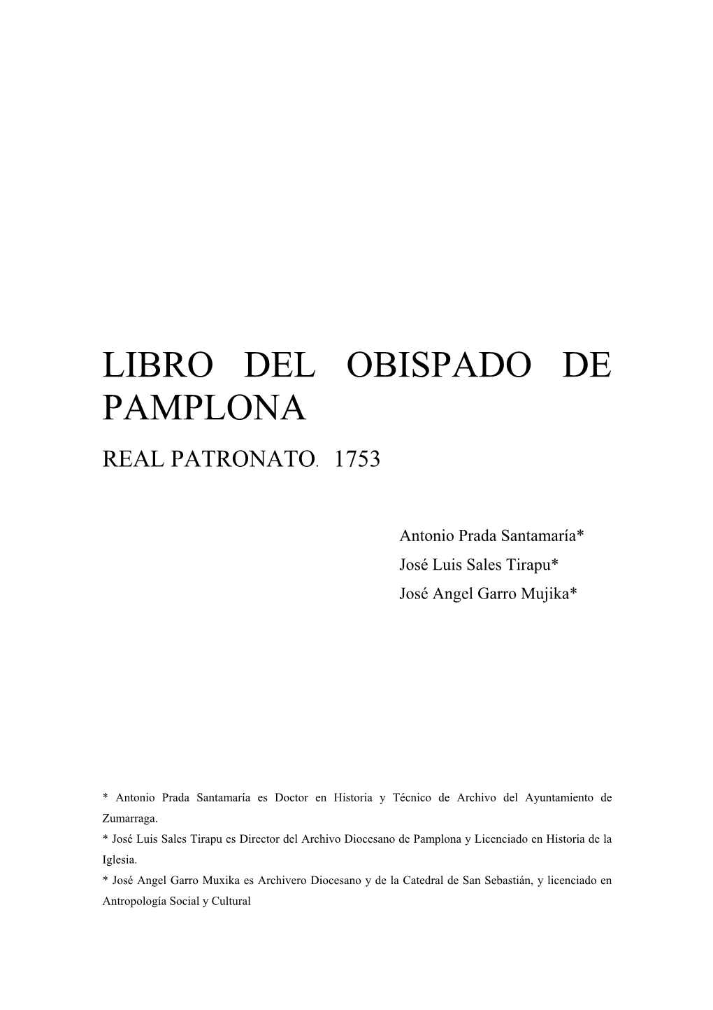 Libro Del Obispado De Pamplona