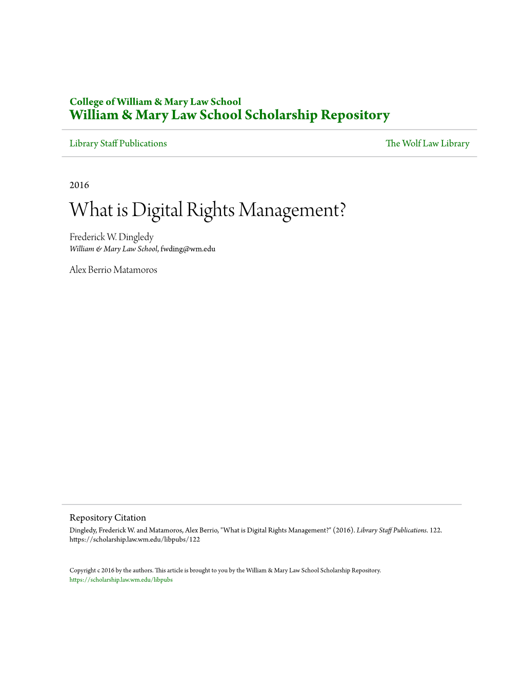 Digital Rights Management (DRM) & Libraries.