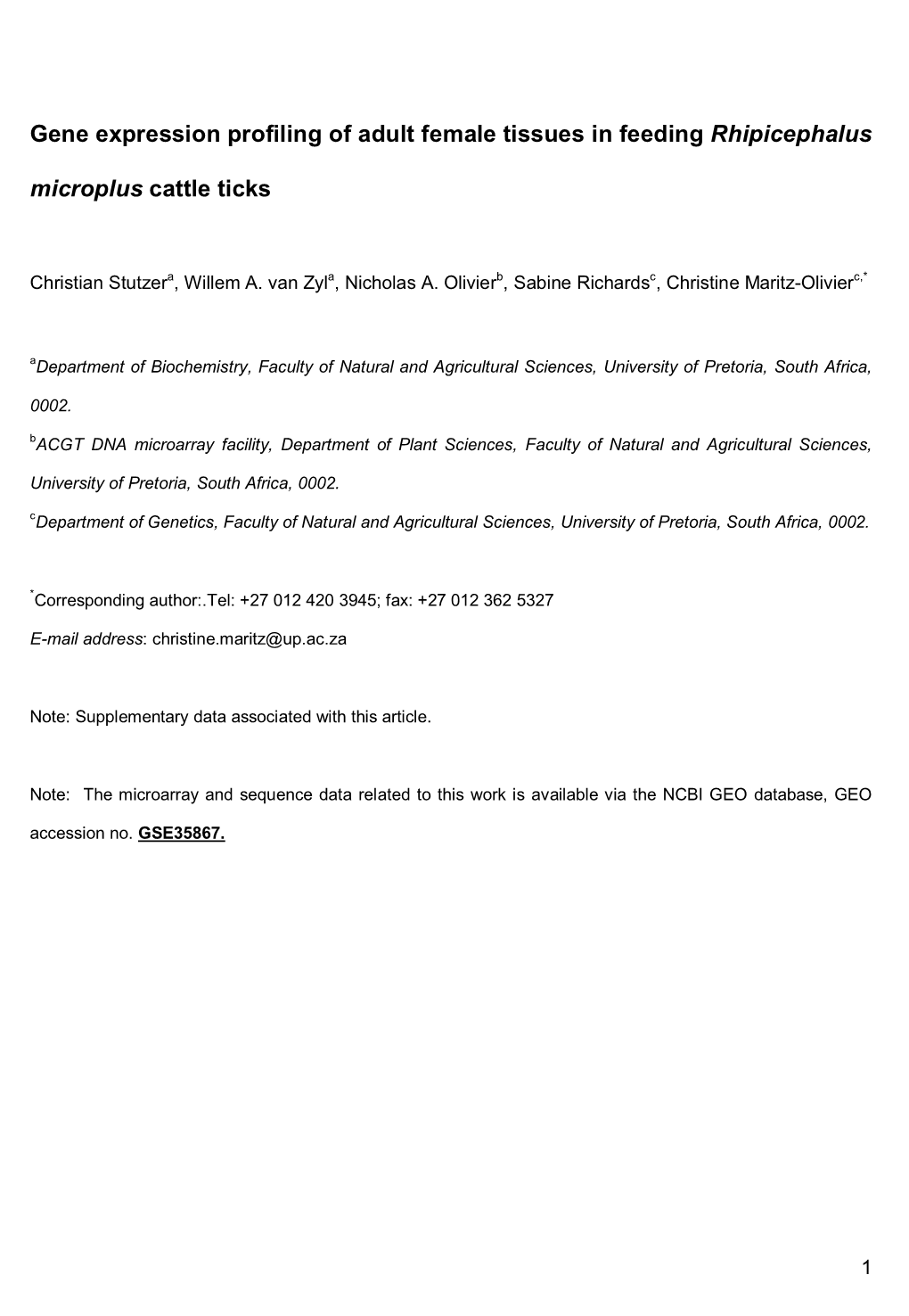 Molecular Characterisation of Two Ornithodoros Savignyi Enzyme Isoforms from the 5