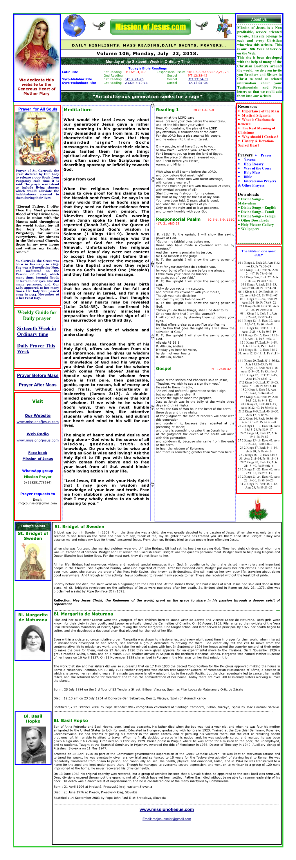 Weekly Guide for Daily Prayer