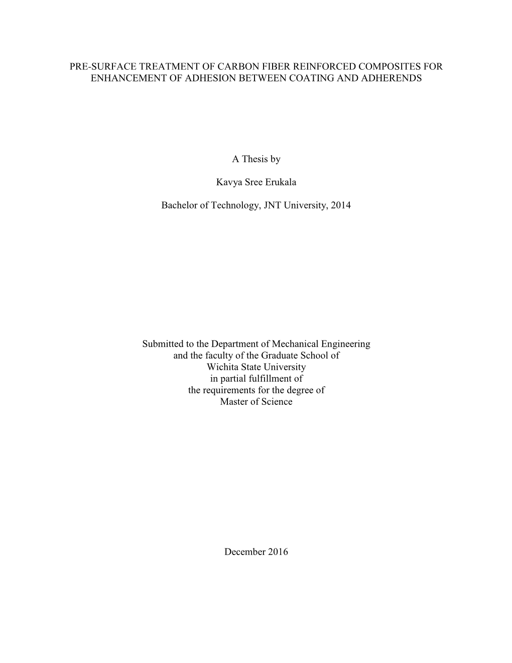 Pre-Surface Treatment of Carbon Fiber Reinforced Composites for Enhancement of Adhesion Between Coating and Adherends